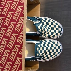 Kids Vans Classic Slip-on (checkerboard) bicoritrwht sz 1.5